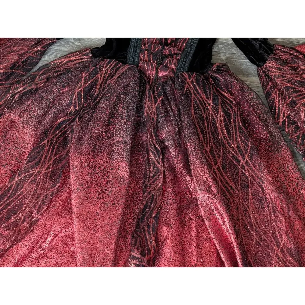 Spirit Halloween Kids Scarlet Enchantress Witch Costume Dress Red Black Size S